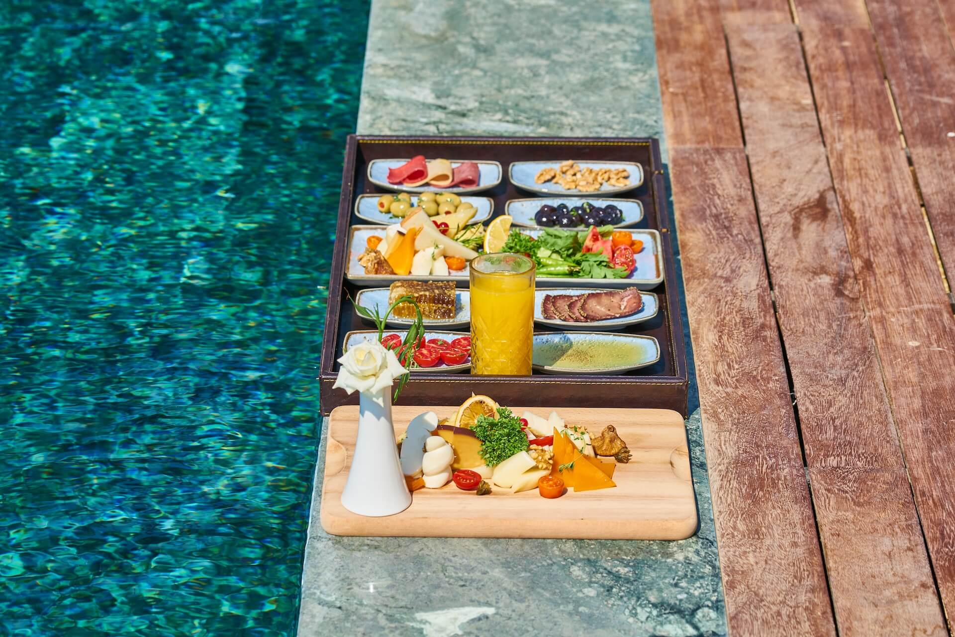 food served at poolside