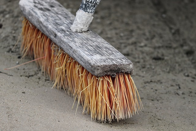 Broom on a sidewalk