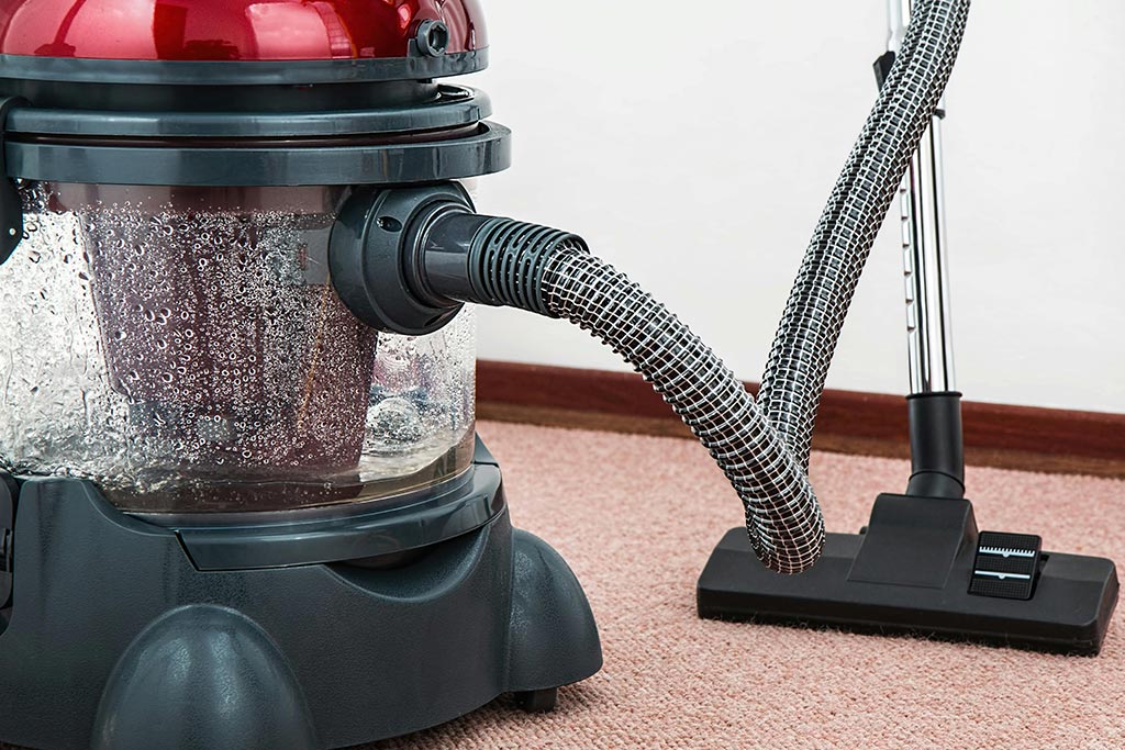 Carpet cleaner sitting on the floor