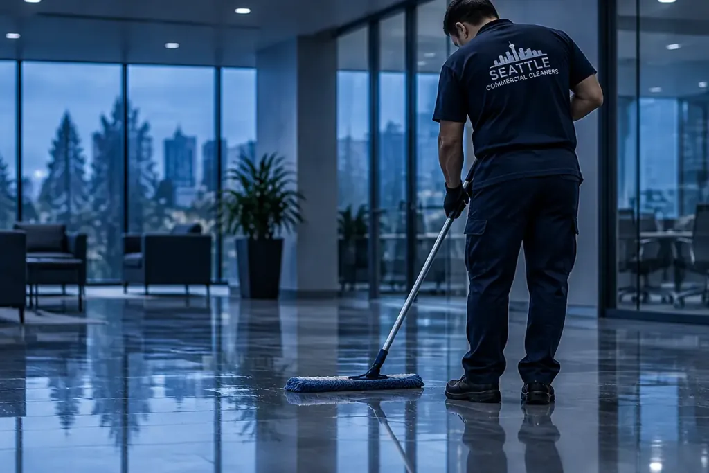 Commercial cleaning crew working in Everett, WA