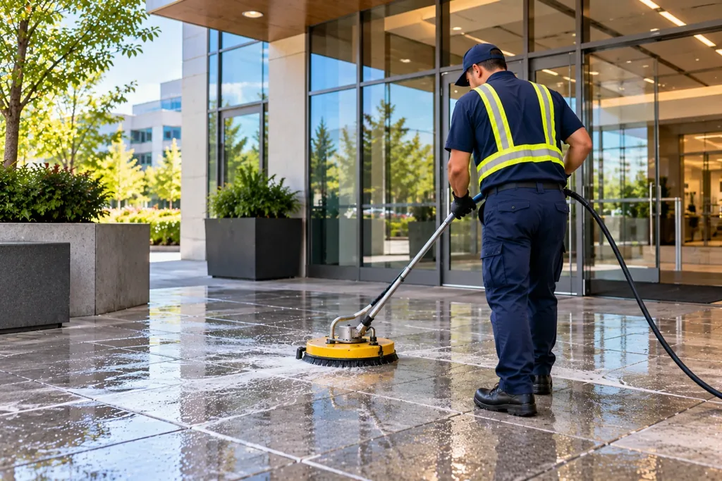 Commercial cleaning crew working in Lynnwood, WA
